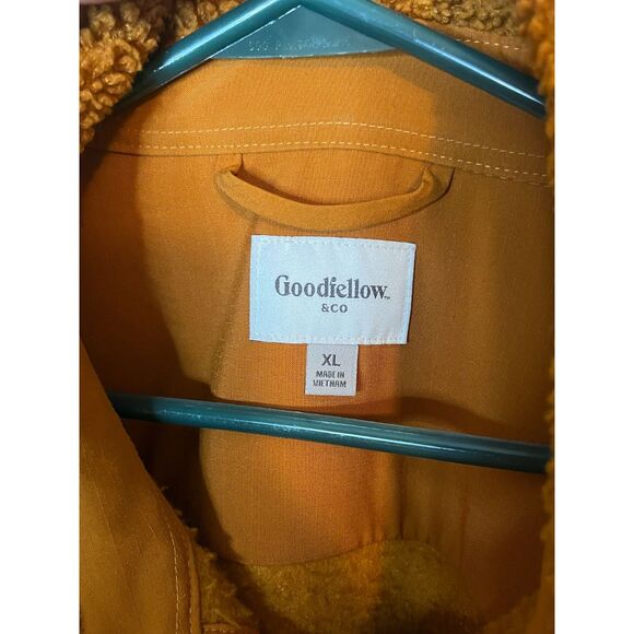 Goodfellow & Co Mens XL Rust Orange Sherpa Lined Snap Front Canvas Shirt - Picture 2 of 5